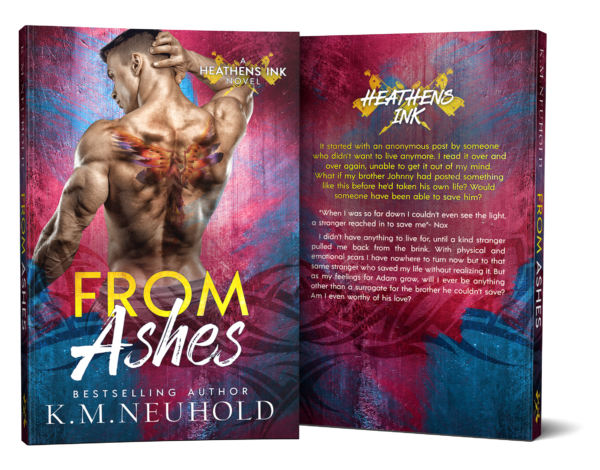 From Ashes by KM Neuhold - Book Cover Mock Up Image - Gay Romance