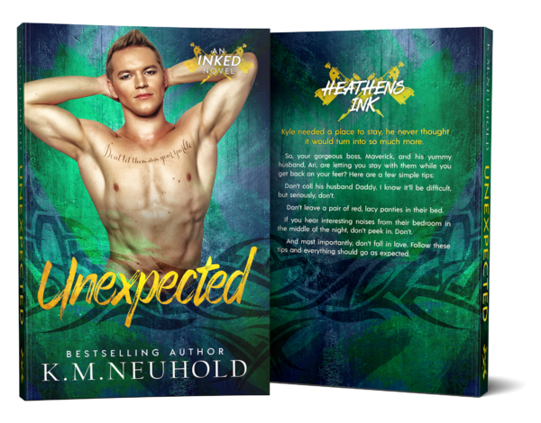 Unexpected by KM Neuhold - Book Cover Mock Up Image - Gay Romance