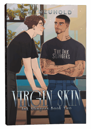 Virgin Skin by KM Neuhold - Illustrated Gay Romance Book Cover