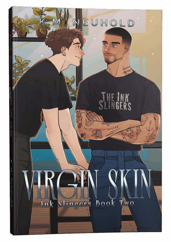 Virgin Skin by KM Neuhold - Illustrated Gay Romance Book Cover